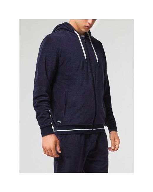 Lacoste Blue Hooded Lounge Top for men