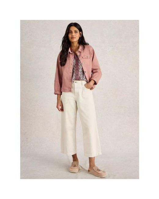 White Stuff Pink Dusty Camille Denim Jacket