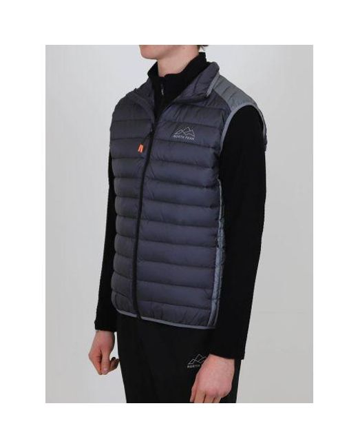 North Peak Blue Charcoal Trail Gilet for men