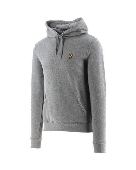 Lyle & Scott Gray Mid Marl Pullover Hoodie for men