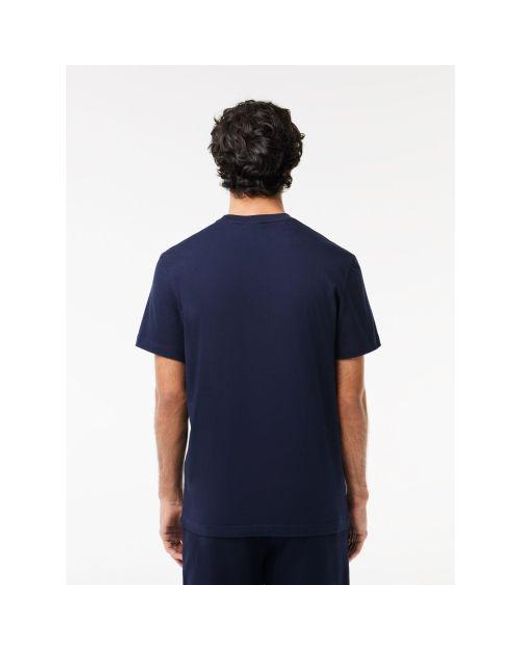 Lacoste Blue Signature Print T-Shirt for men