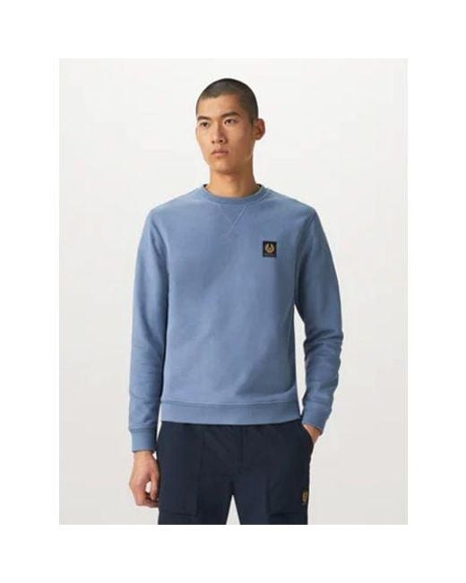 Belstaff Blue Flint Logo Sweatshirt for men