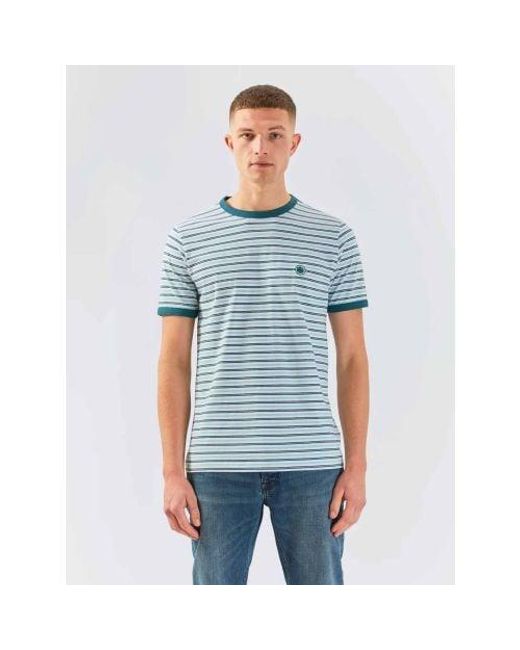 Pretty Green Blue Pretty Ribera Stripe T-Shirt for men