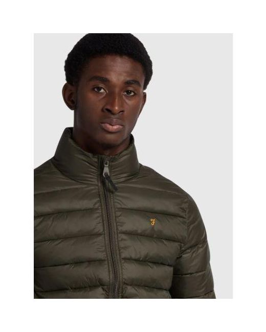 Farah Brown Evergreen Joel Wadded Coat for men