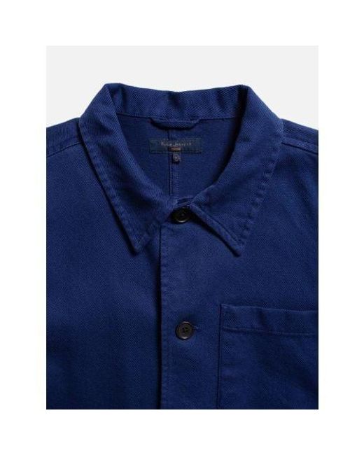 Nudie Jeans Blue Mid Barney Worker Jacket for men