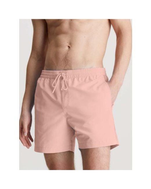 Calvin Klein Pink Pale Rosette Core Logo Tape Swim Short for men