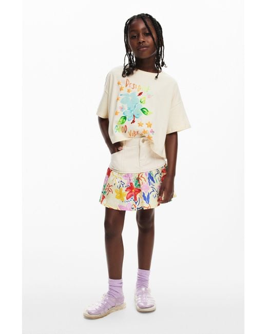 Desigual White Printed T-Shirt