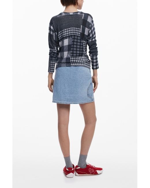 Desigual Blue Vichy Fruit Sweater