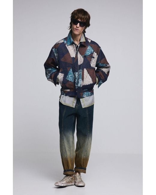 Desigual Blue Mosaic Jacket, Polyester for men