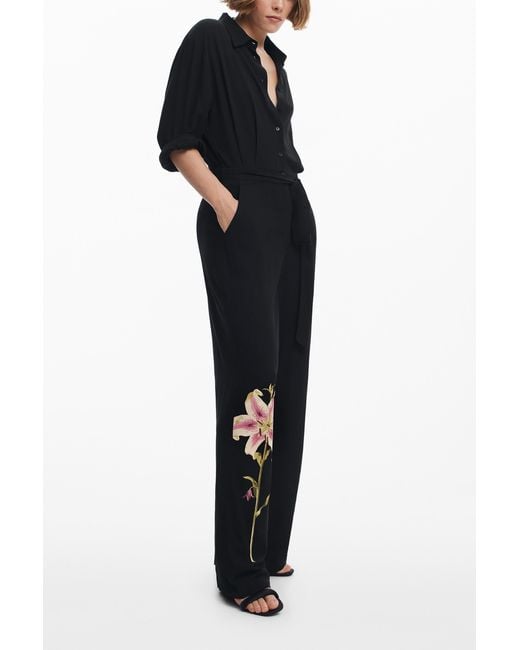 Desigual Blue Lily Belt Jumpsuit, Viscose