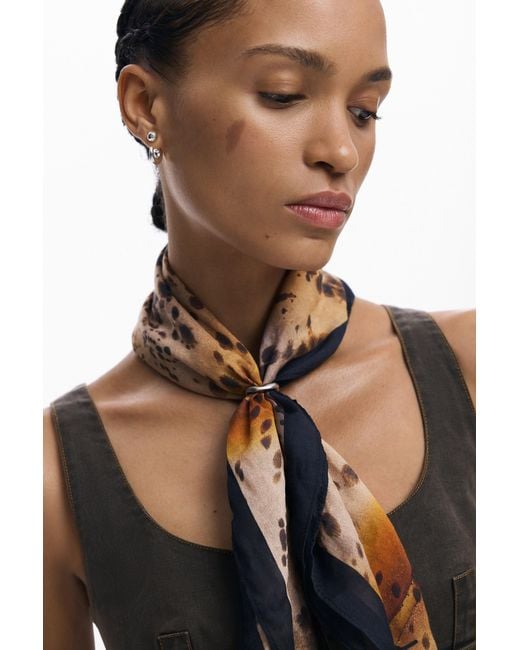 Desigual Brown Honey Scarf