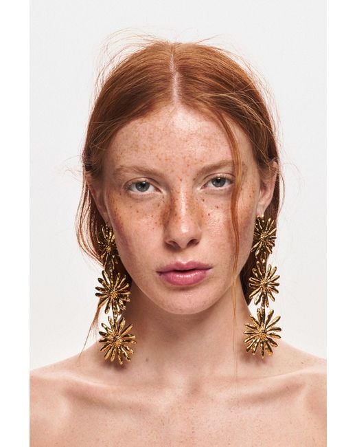 Desigual Metallic Daisy Earrings Zalio