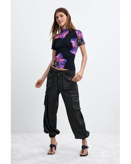 Desigual Black Printed Lacroix T-Shirt, Viscose