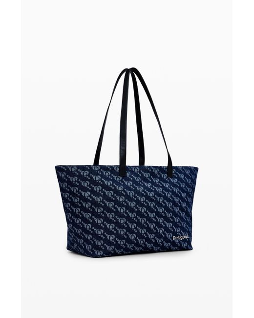 Desigual Half Logo Faux Leather Shoulder Bag In Red