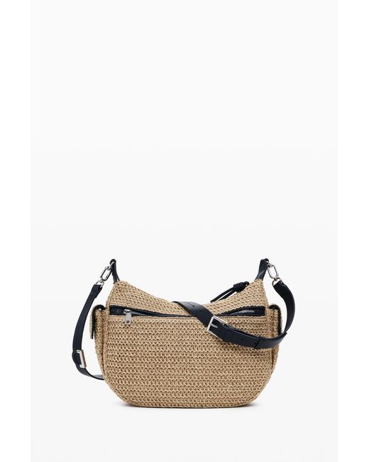 Desigual White Wicker Logo Bag, Paper