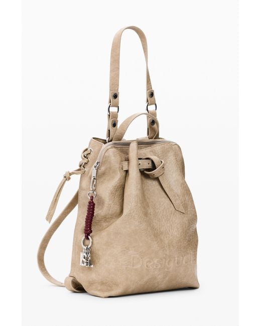 Desigual Natural Medium Backpack, Polyurethane