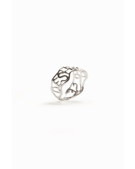 Desigual Brown Zalio Plated Message Ring