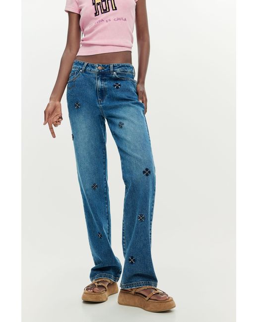 Desigual Blue Slim Jeans, Cotton