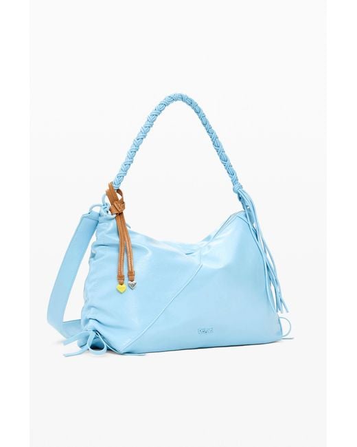 Desigual Blue Big Shiny Bag, Polyurethane