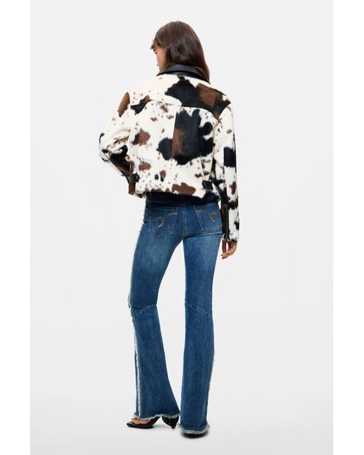 Desigual Blue Animal Print Jacket, Polyester