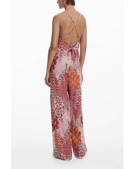 Desigual Red Boho Jumpsuit