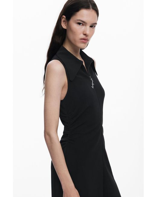 Desigual Black Ruched Jumpsuit