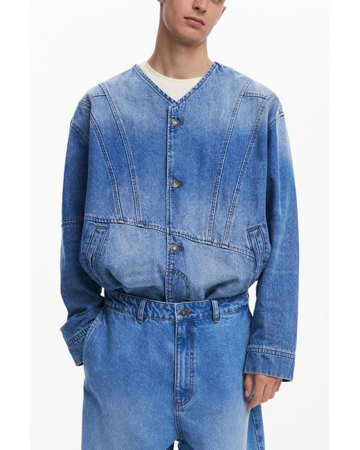 Desigual Blue Denim Balloon Pockets Hem, Cotton for men