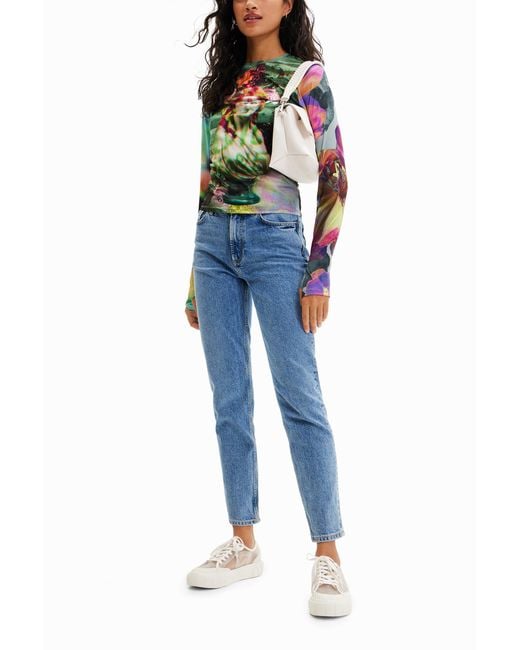 Desigual Blue Fantasy Bust T-Shirt, Polyester