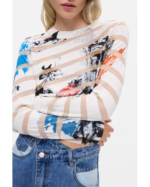 Desigual Blue Printed Sweater