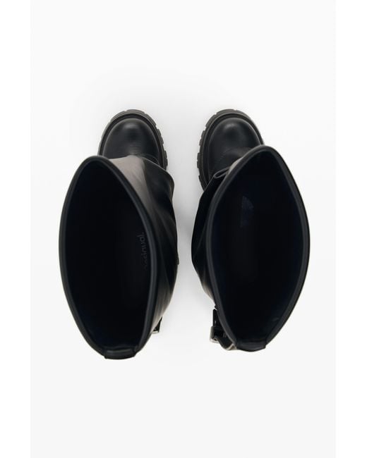 Desigual Black High Boots With Leather Effect, Polyurethane
