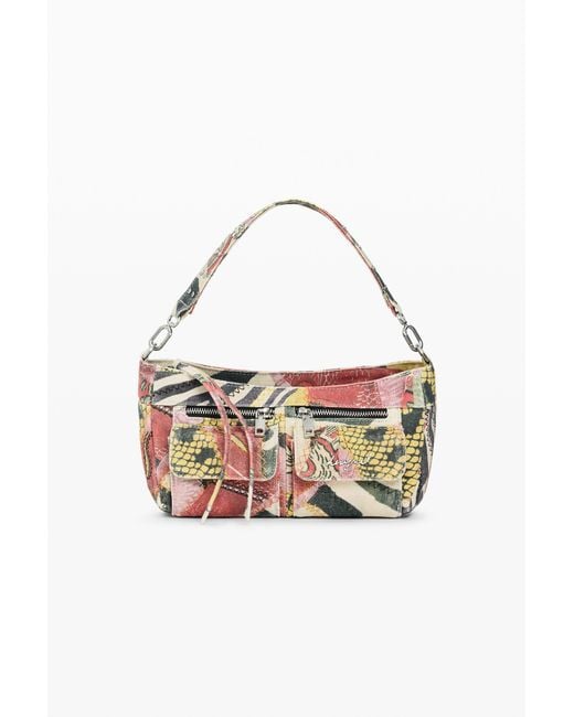 Desigual White Small Printed Bag, Cotton