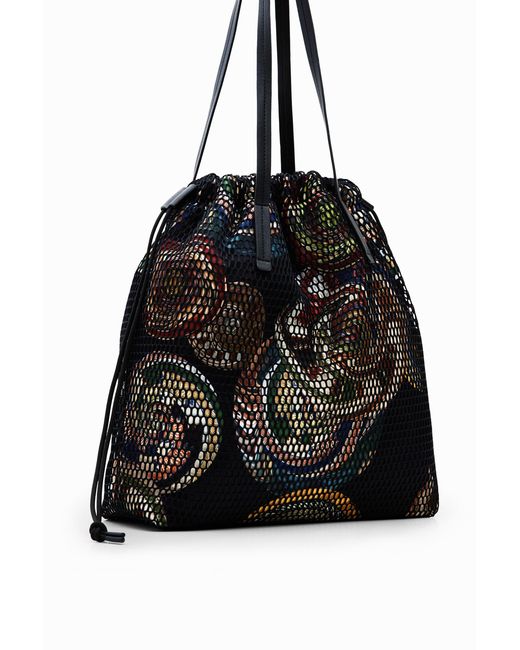 Desigual Black M. Christian Lacroix Large Bucket Bag, Polyester