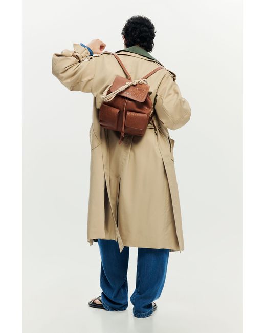 Desigual Brown Small Embroidered Backpack, Polyurethane