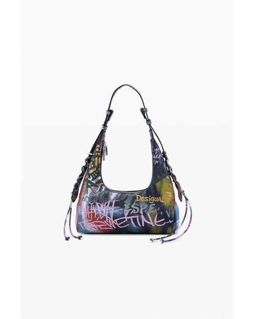Desigual Blue Printed Arty Bag, Polyurethane