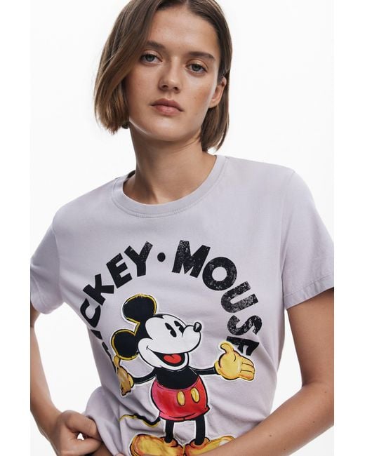 Desigual White Mickey Mouse T-Shirt, Cotton