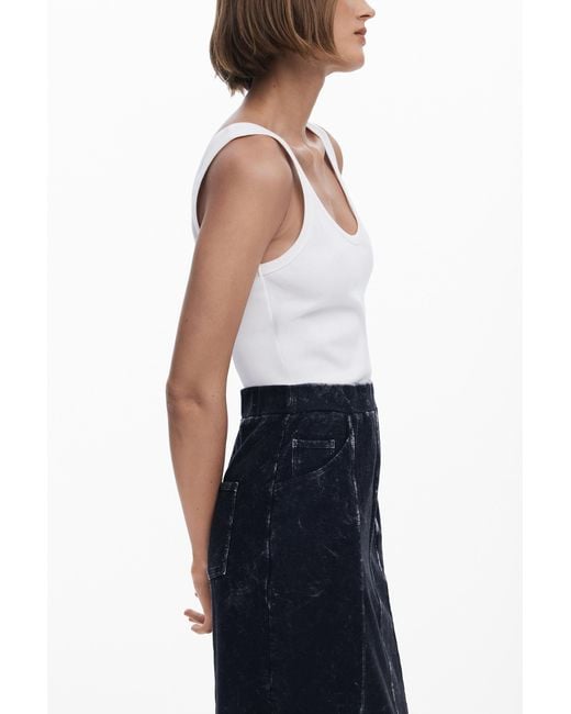 Desigual Blue Combined Midi Dress, Cotton
