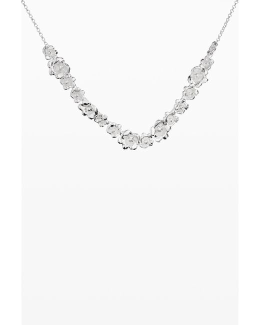 Desigual White Big Flower Necklace Zalio
