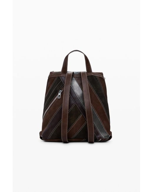 Desigual Black Small Backpack With Straps And Zippers