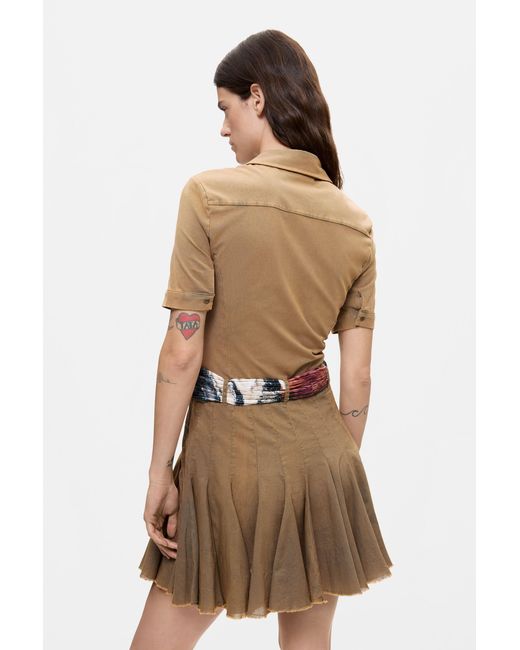 Desigual Natural Long Sleeve Shirt Dress, Cotton