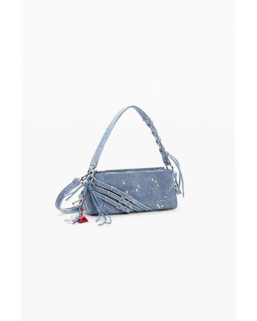 Desigual Blue Small Denim Bag, Cotton