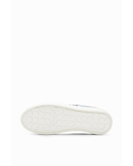 Desigual Blue Patchwork Platform Sneakers