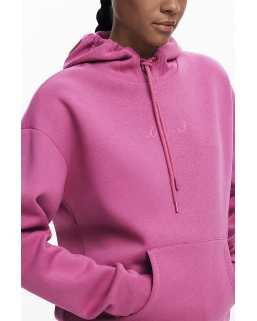 Desigual Pink Hoodie With Logo