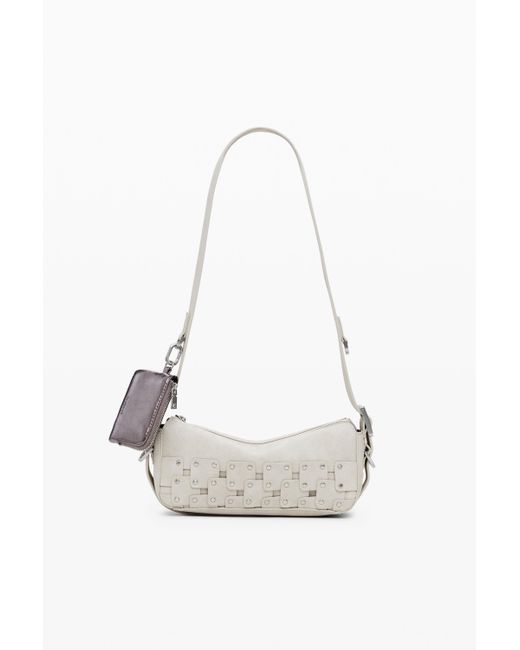 Petit Sac Patch Clouté, Femme, Polyuréthane, Marron Desigual en coloris White