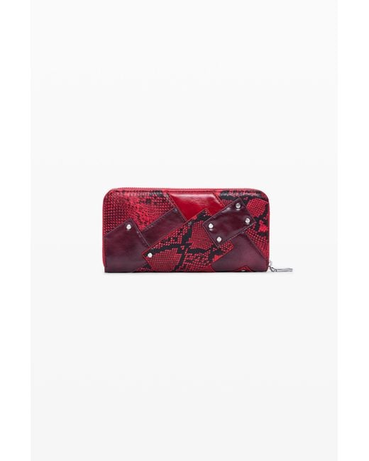 Desigual Red Large Snake Wallet, Polyurethane