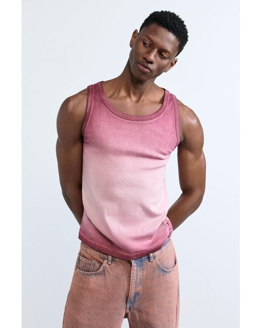 Desigual Pink Logo Strappy T-Shirt, Cotton for men