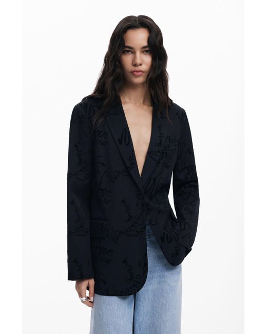 Desigual Blue Lettering-Blazer