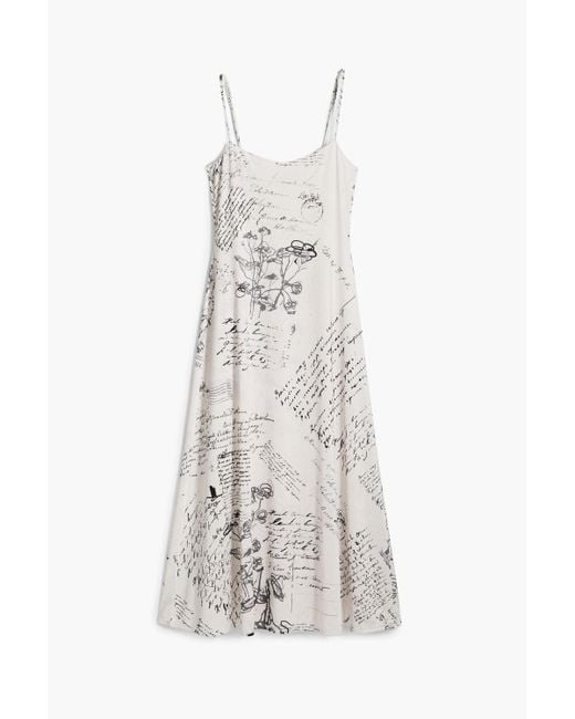 Desigual White Newspaper Print Dress