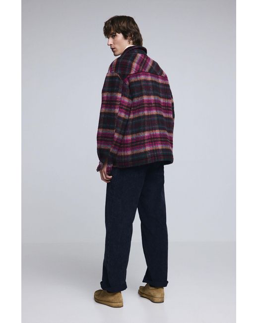 Desigual Red Checked Jacket With Pockets for men