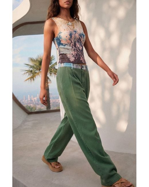 Desigual Green Tencel Combination Trousers, Lyocell