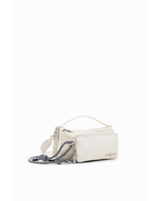 Desigual White S Crossbody Bag With Phone Pouch